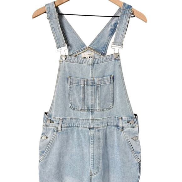 PacSun Light Blue Denim Overalls Wide Leg Baggy Fit 100% Cotton, Size Medium - Picture 4 of 16